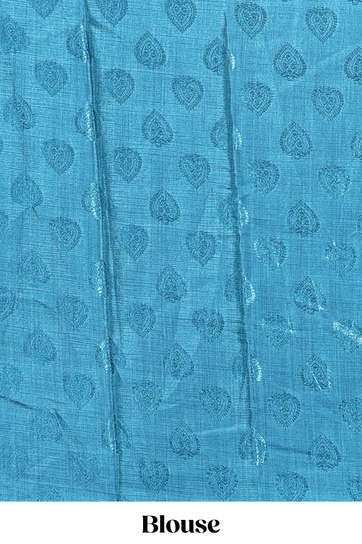 Blue floral design georgette saree with contrast border and matching blouse