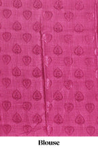 Magenta floral design georgette saree with contrast border and matching blouse