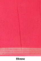Pink floral design georgette saree with self border and matching blouse