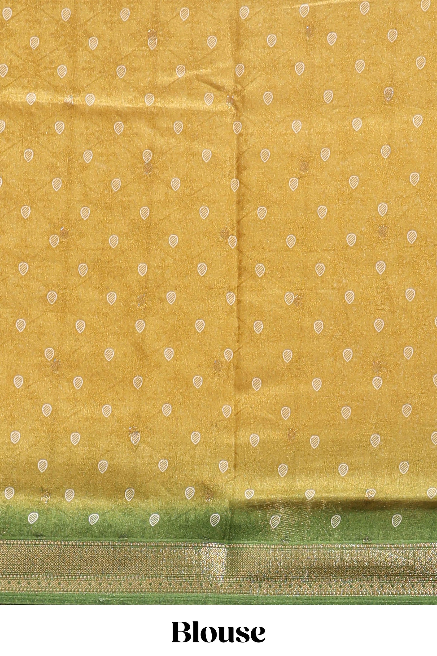 Golden yellow floral design georgette saree with contrast border and motifs blouse