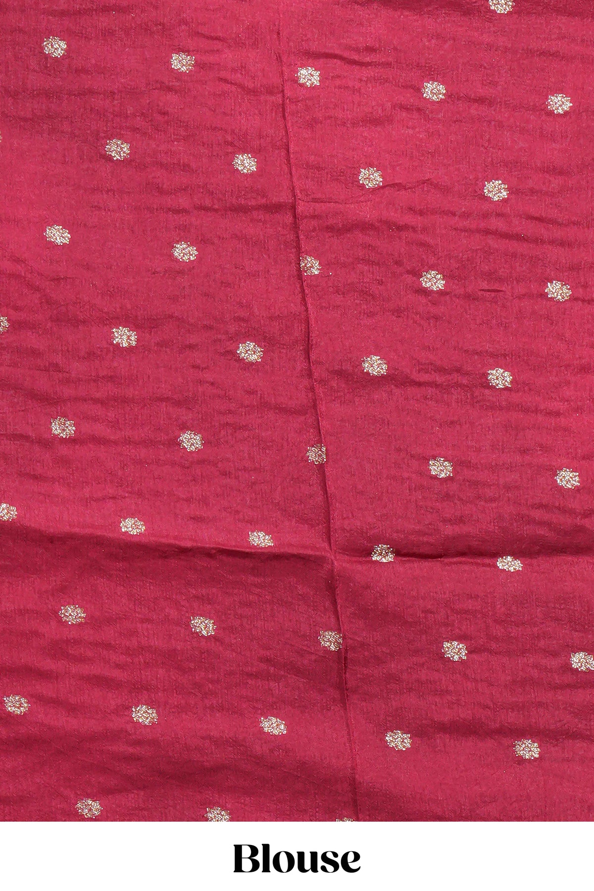 Rani pink double shaded zari checks georgette saree with small zari border and self pallu along with matching zari buttas blouse piece