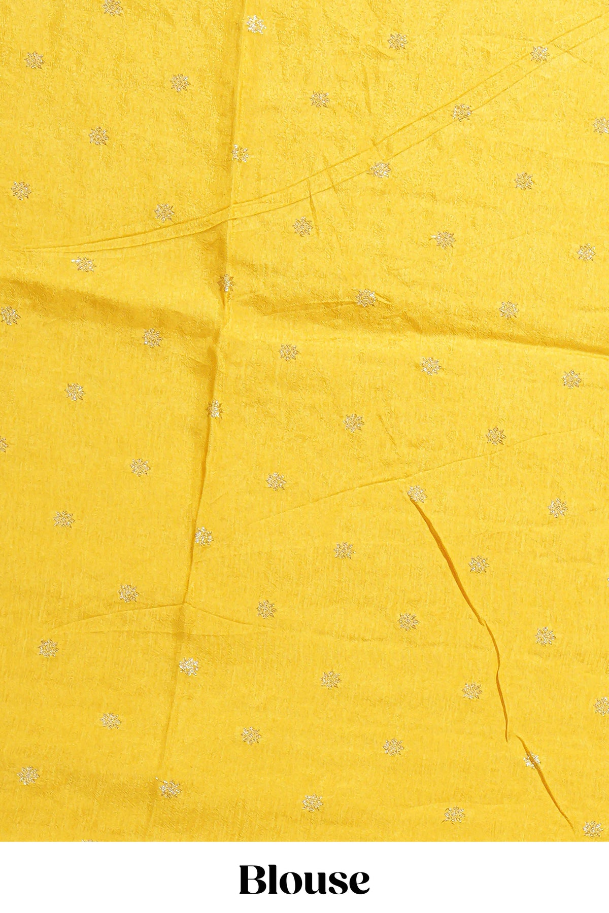 Yellow and violet double shaded zari checks georgette saree with small zari border and self pallu along with matching zari buttas blouse piece