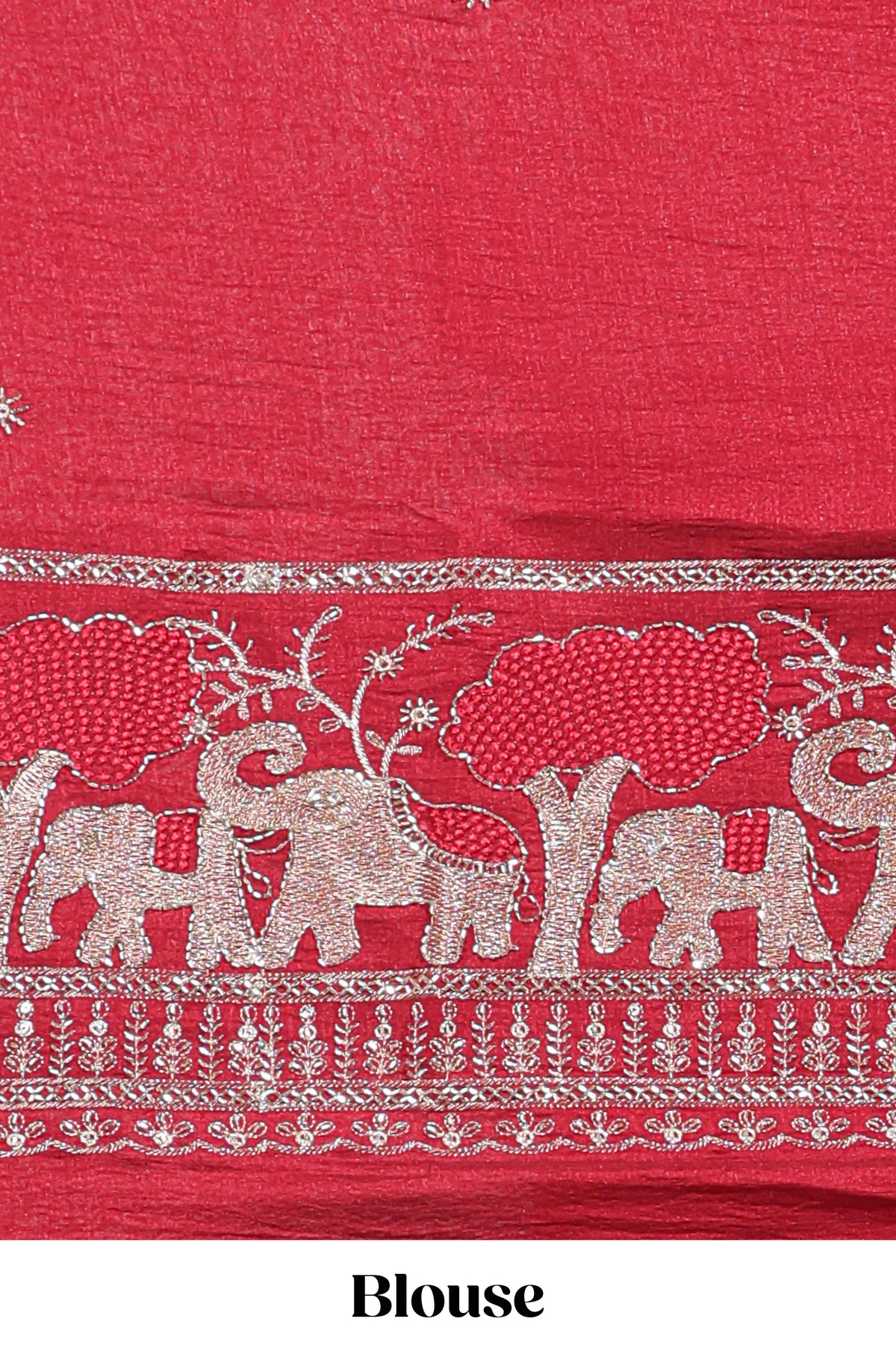 Peach  checks georgette saree with small  border and contrast aari work blouse