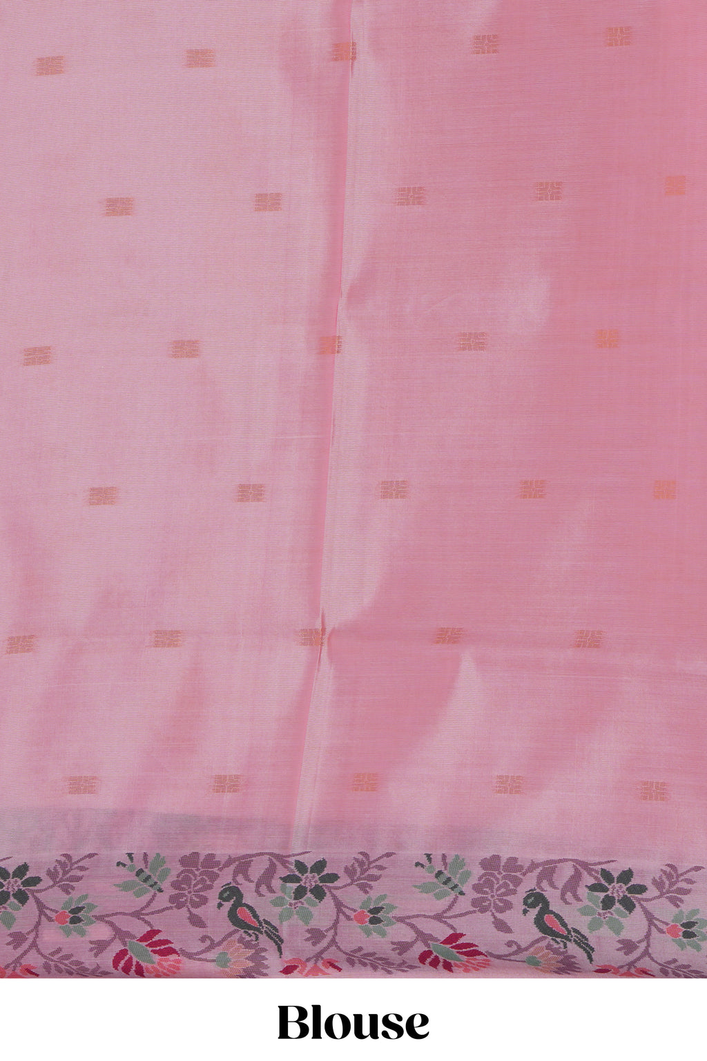 Wine color geometric zari motifs ikkat cotton saree with contrast floral & birds design border and zari motifs blouse
