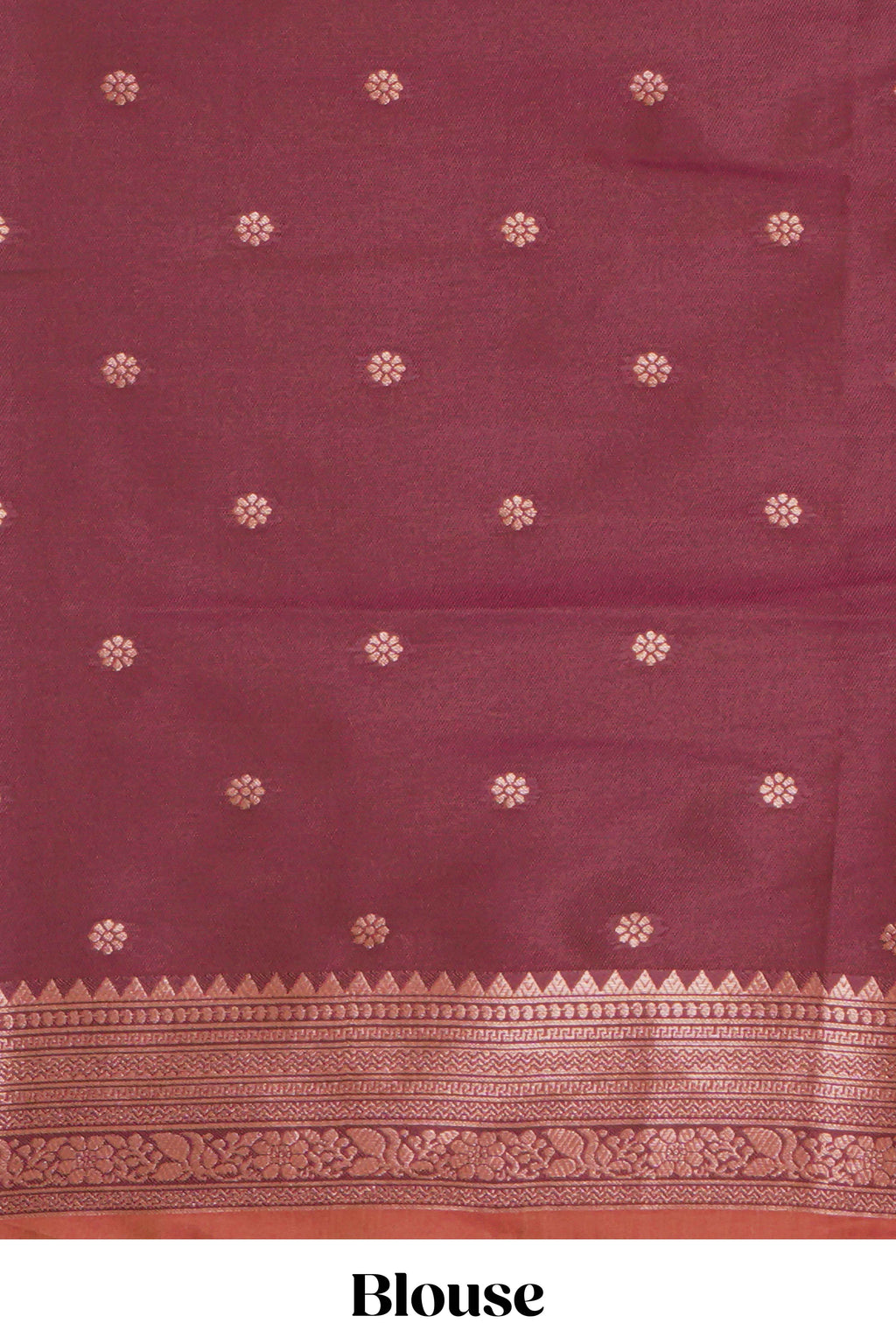 Orange floral design ikkat cotton saree with contrast zari design border and zari floral motifs blouse
