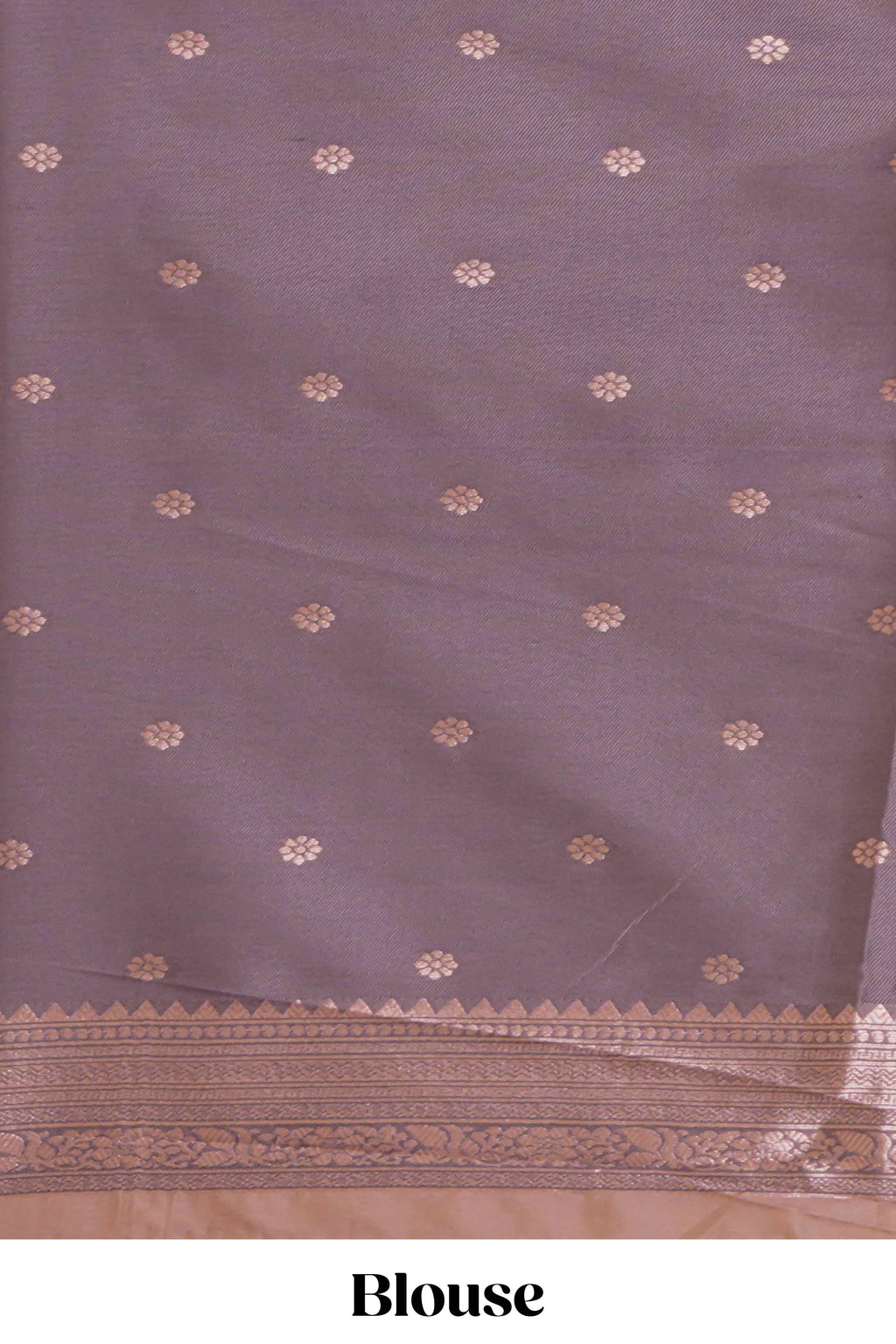 Pastel peach floral design zari motifs ikkat cotton saree with contrast zari design border and zari floral motifs blouse