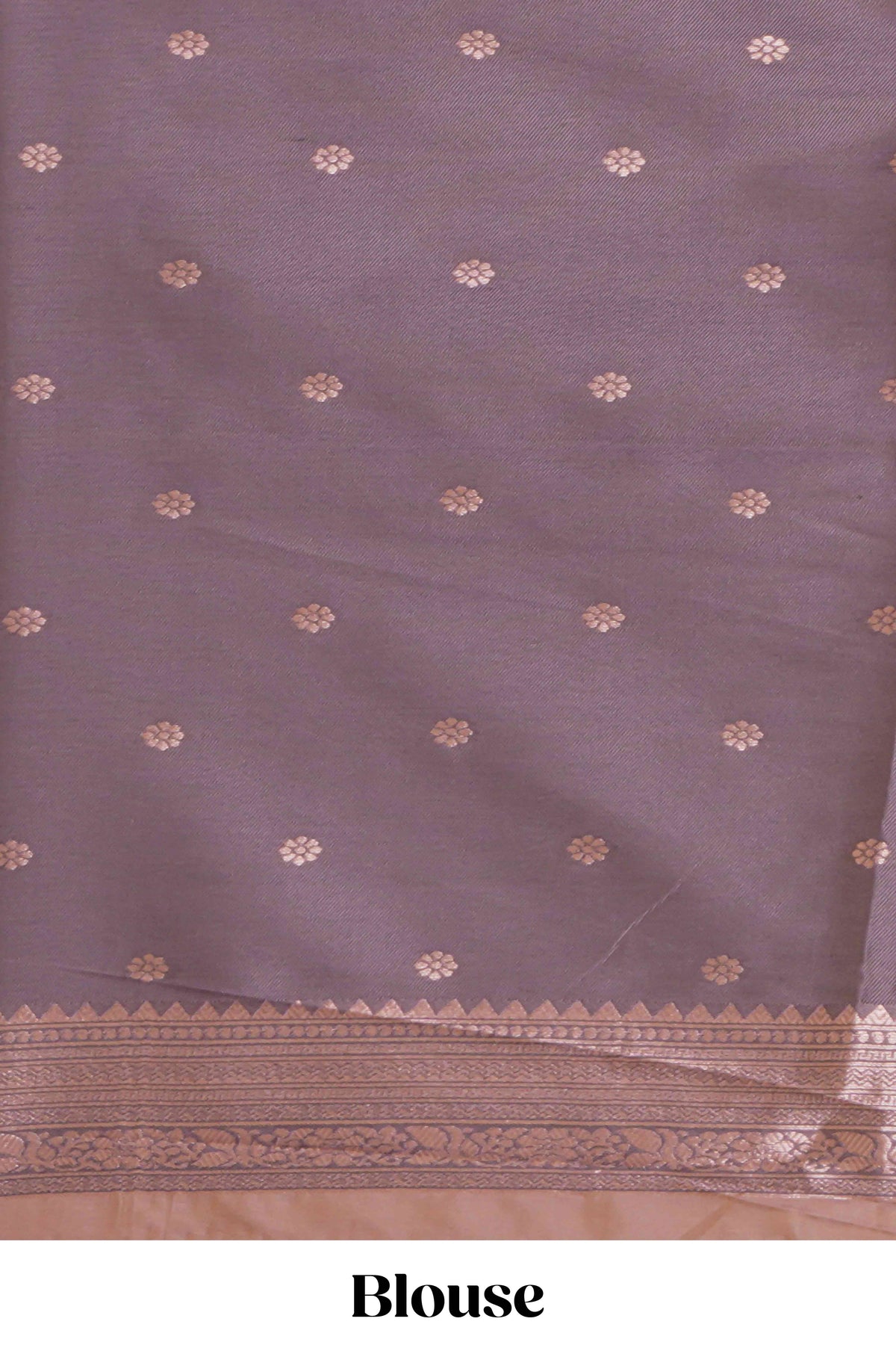 Pastel peach floral design zari motifs ikkat cotton saree with contrast zari design border and zari floral motifs blouse