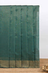 Green checked pure ikkat cotton saree with self zari border and matching blouse featuring beautifull ikkat design pallu