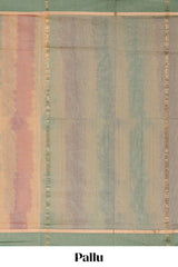 Multicolor striped shades plain design ikkat cotton saree with self zari pallu and matching blouse