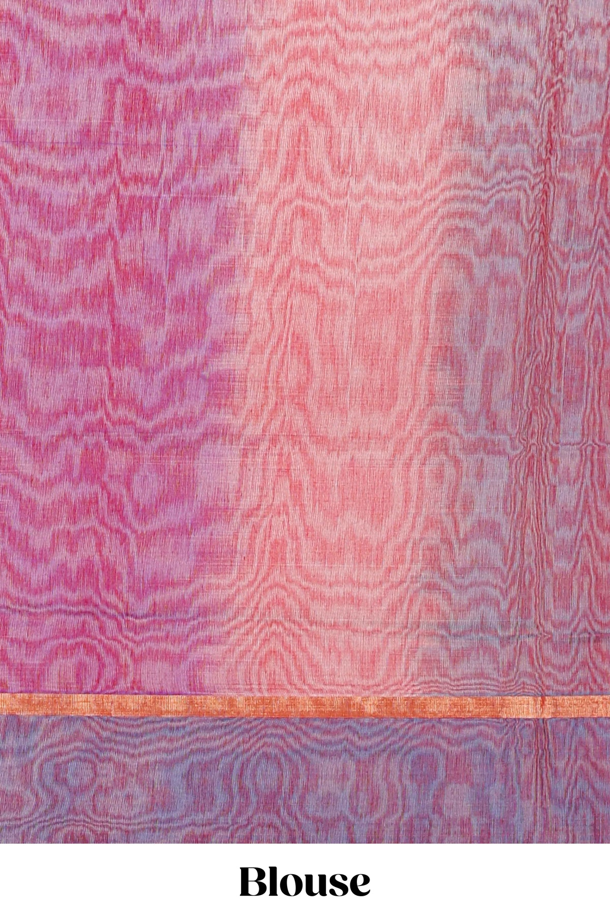 Red striped shades plain design ikkat cotton saree with self zari pallu and matching blouse