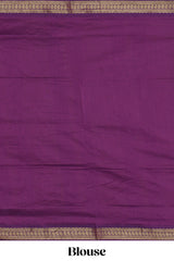 Orange motifs design kalyani cotton saree with contrast border and striped pattern pallu