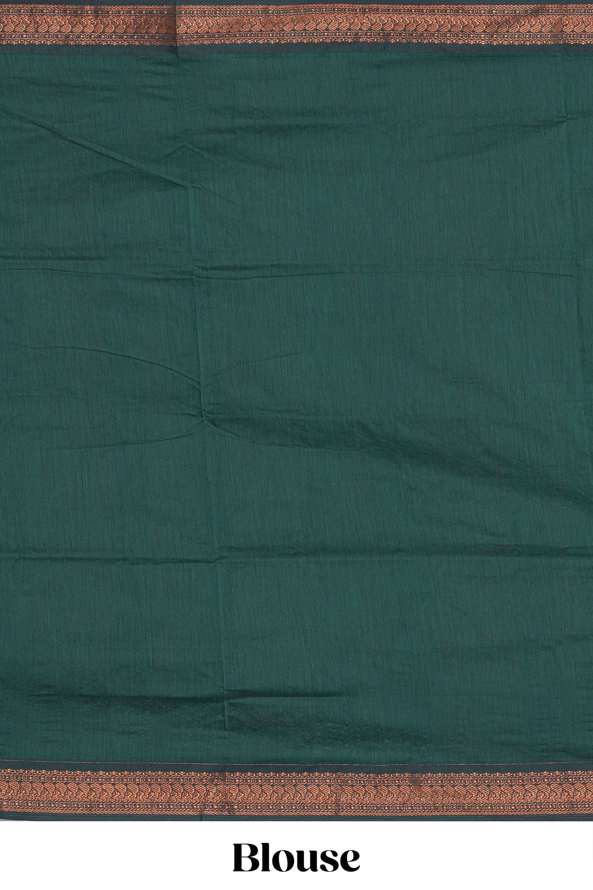 Green motifs design kalyani cotton saree with contrast border and striped pattern pallu