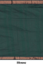 Orange motifs design kalyani cotton saree with contrast border and striped pattern pallu