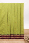 Green butta designed kalyani cotton saree with contrast border and zari designed pallu with plain blouse