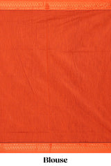 Purple designed kalyani cotton saree with contrast border and plain blouse
