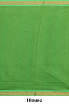 Purple floral motifs design kalyani cotton saree with contrast border and zari striped pallu
