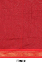 Golden mustard floral motifs design kalyani cotton saree with contrast border and blouse