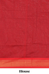 Golden mustard floral motifs design kalyani cotton saree with contrast border and blouse