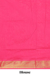 Peach floral motifs design kalyani cotton saree with contrast border and blouse