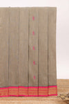 Sand beige bird motifs design kalyani cotton saree with contrast border and blouse
