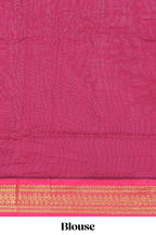 Sand beige bird motifs design kalyani cotton saree with contrast border and blouse
