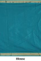 Green unique motifs design kalyani cotton saree with contrast border and blouse