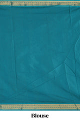 Green unique motifs design kalyani cotton saree with contrast border and blouse
