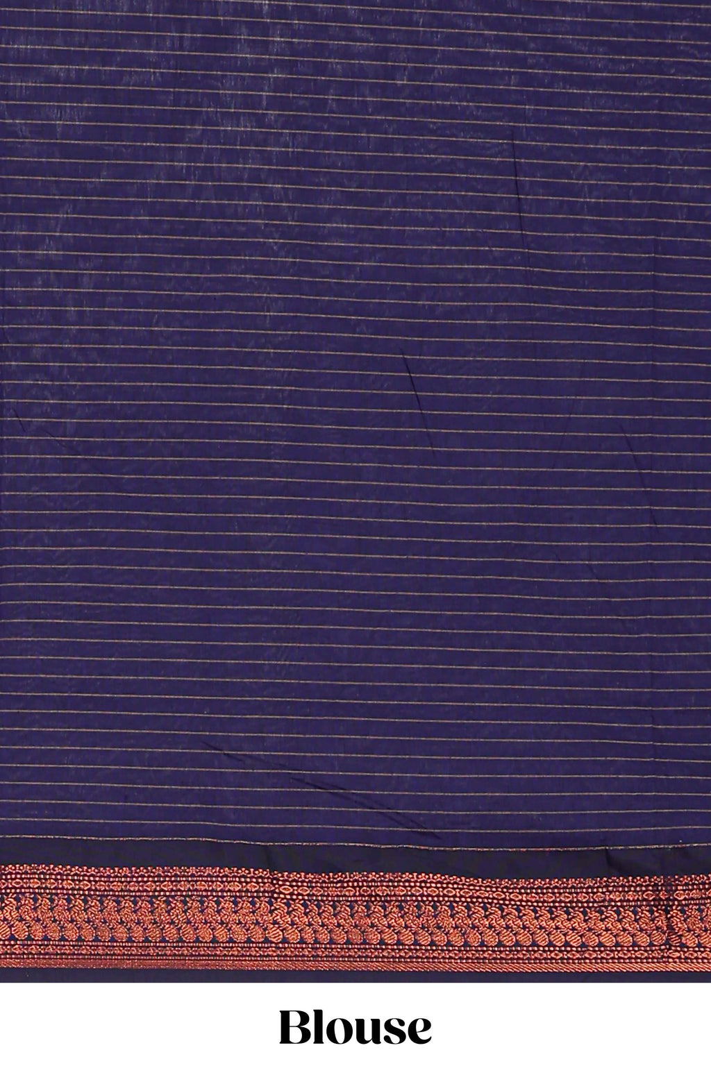Blue checked design kalyani cotton saree with contrast border and striped blouse
