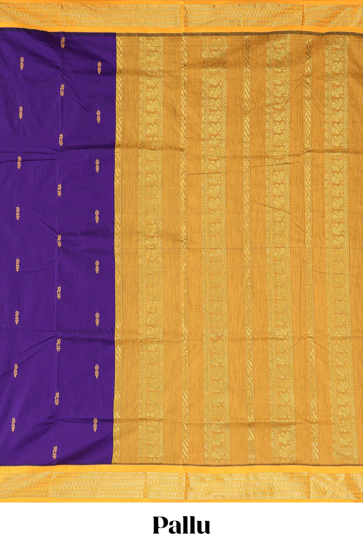 Violet floral motifs design kalyani cotton saree with contrast border and blouse