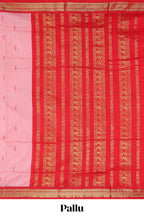 Pink design kalyani cotton saree with contrast border and blouse