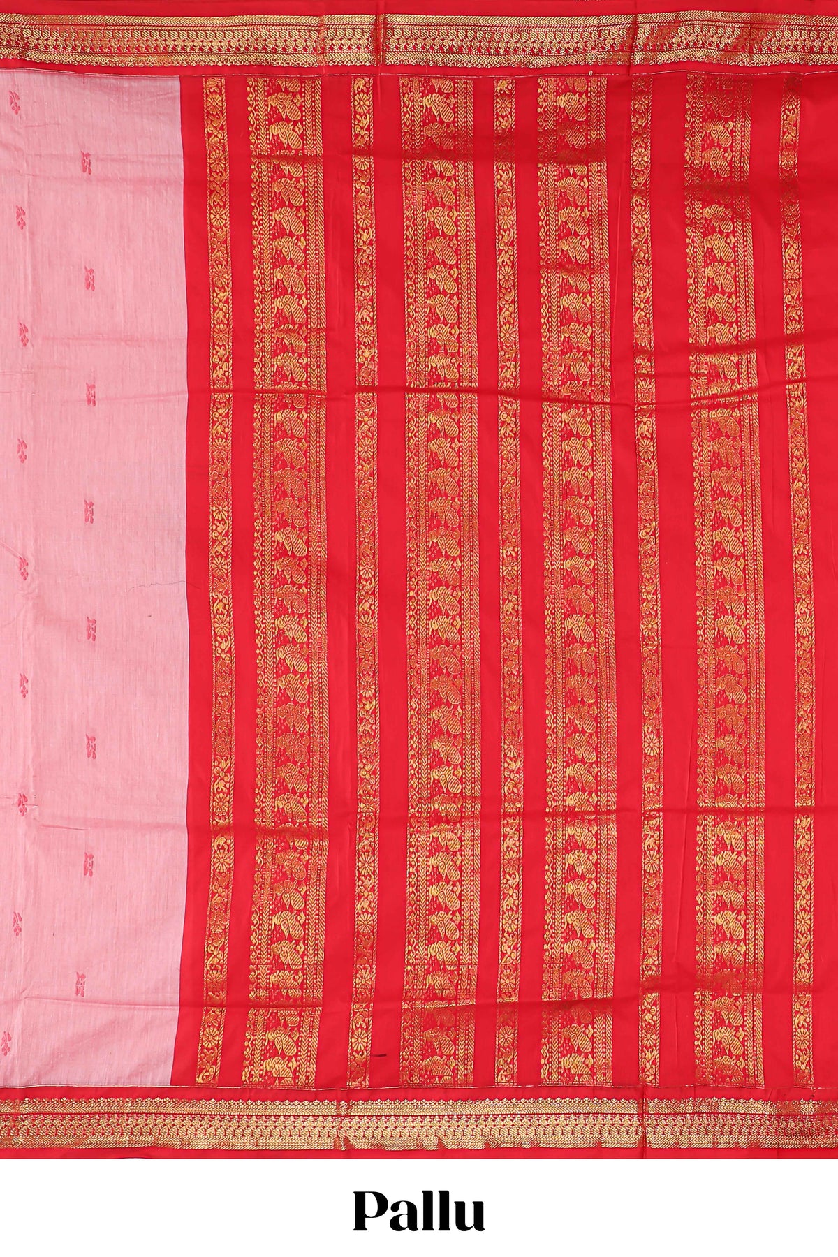 Pink design kalyani cotton saree with contrast border and blouse