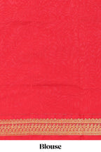 Pink design kalyani cotton saree with contrast border and blouse