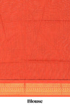 Bottle green motifs design kalyani cotton saree with contrast border and blouse