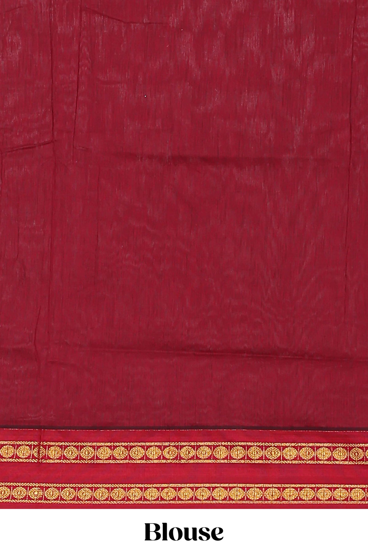 Orange design kalyani cotton saree with contrast border and blouse