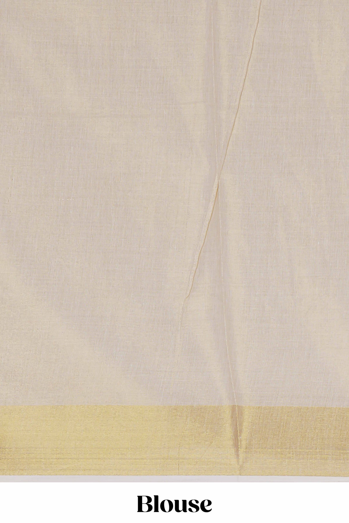 Cream unique design kerala cotton saree with self zari border and matching blouse
