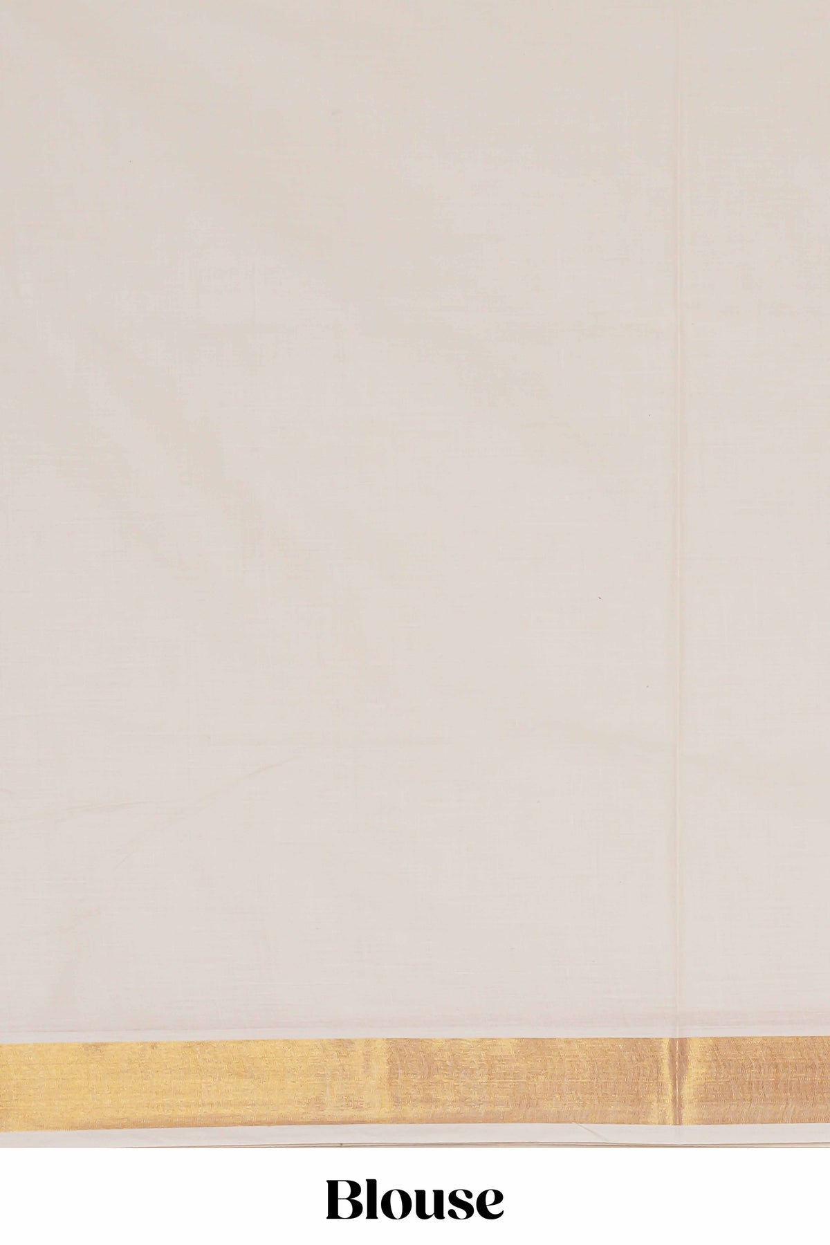 Cream plain design kerala cotton saree with self zari border and matching blouse