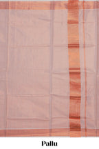 Copper plain design kerala cotton saree with self zari border and matching blouse