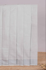 Grey plain design kerala cotton saree with self zari border and matching blouse