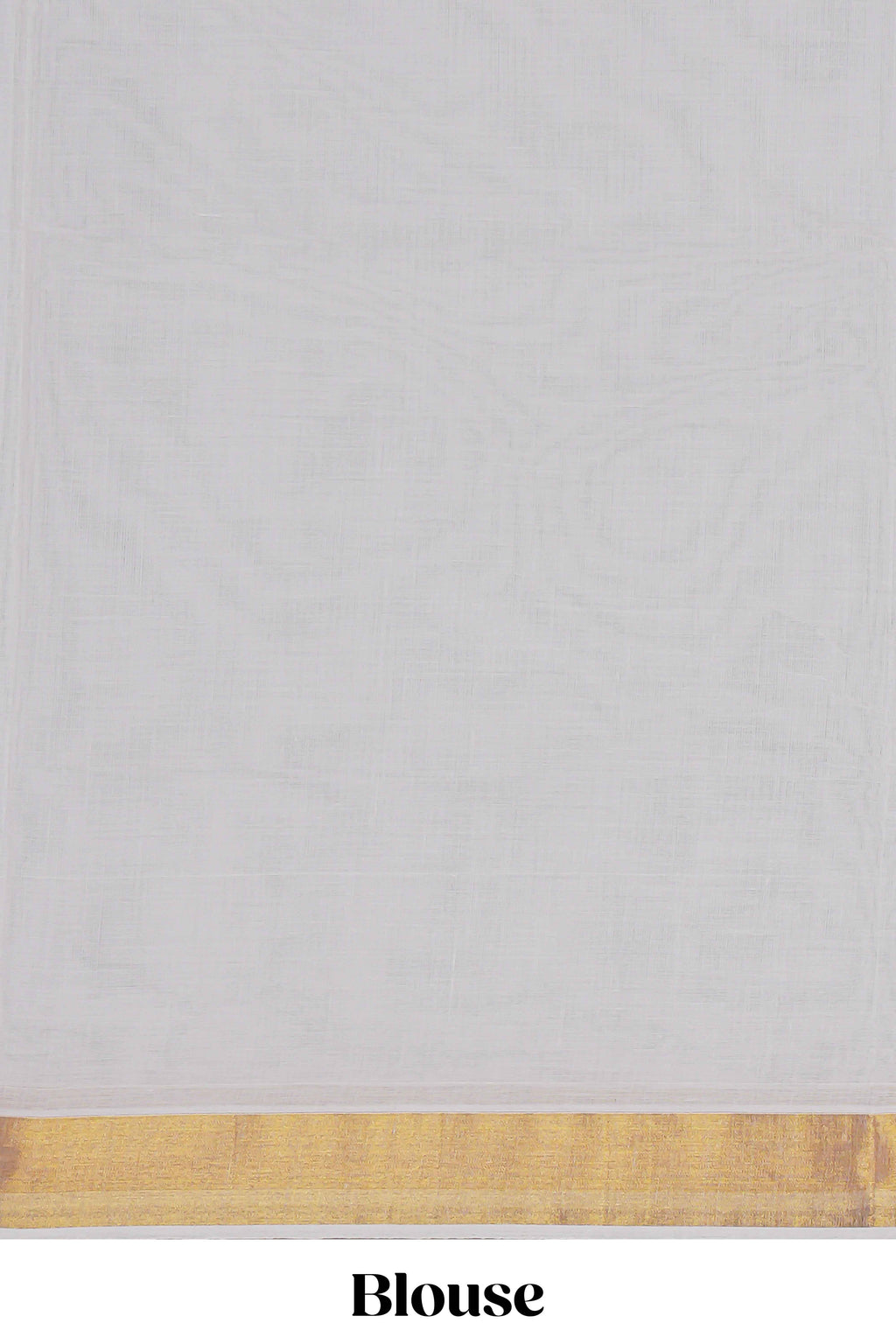 White plain design kerala cotton saree with self zari border and matching blouse