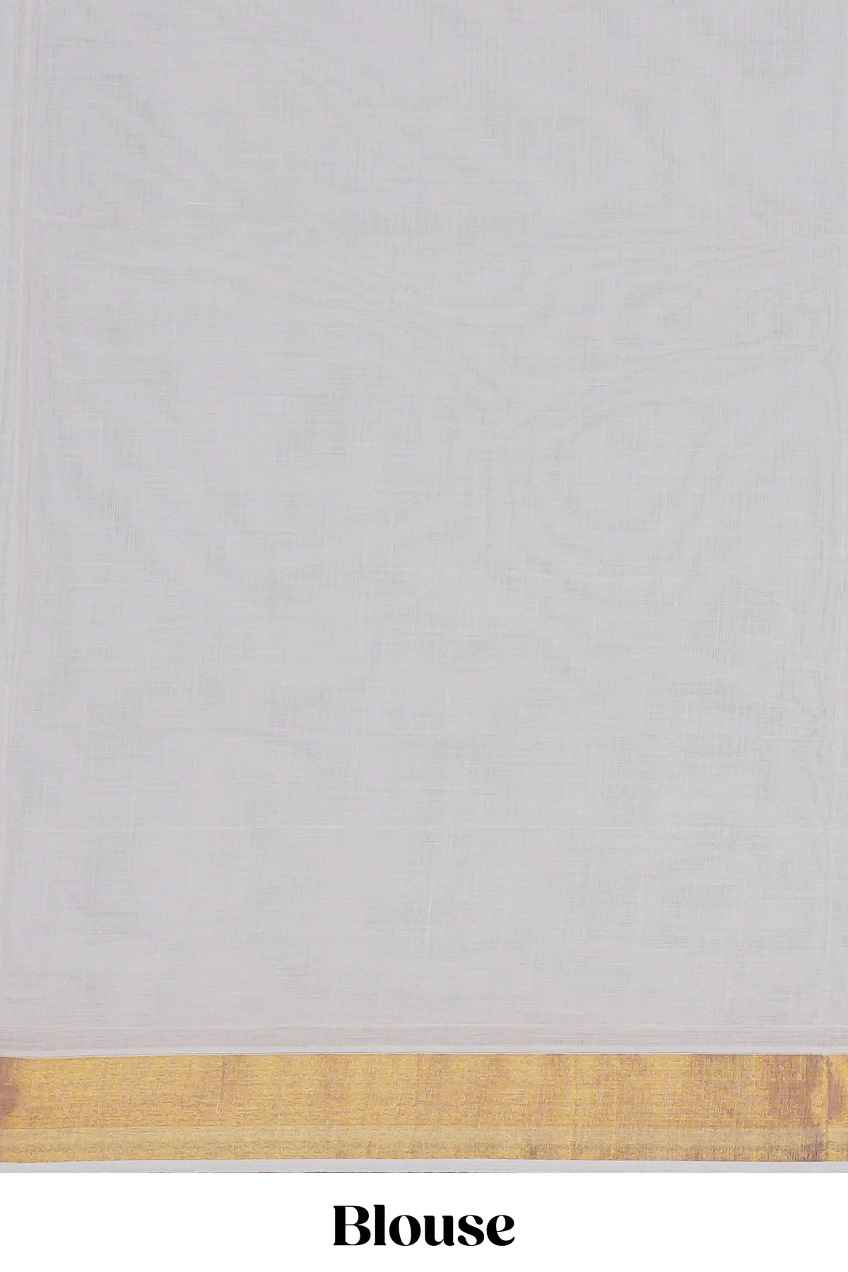 White plain design kerala cotton saree with self zari border and matching blouse