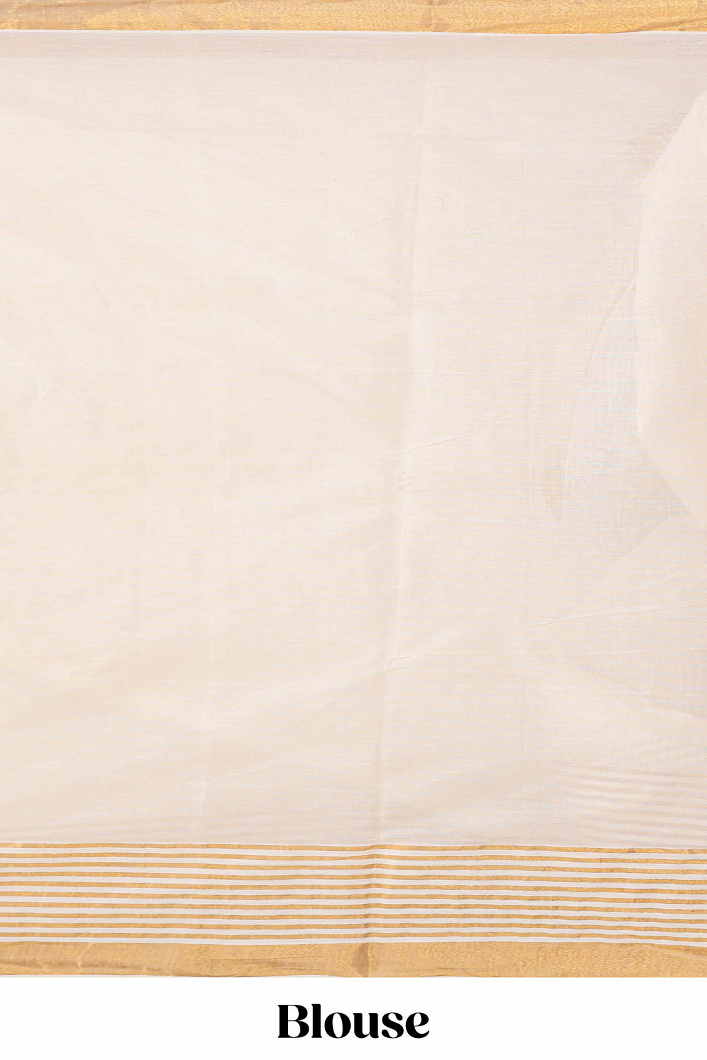 Cream plain design kerala cotton saree with self zari border and matching blouse