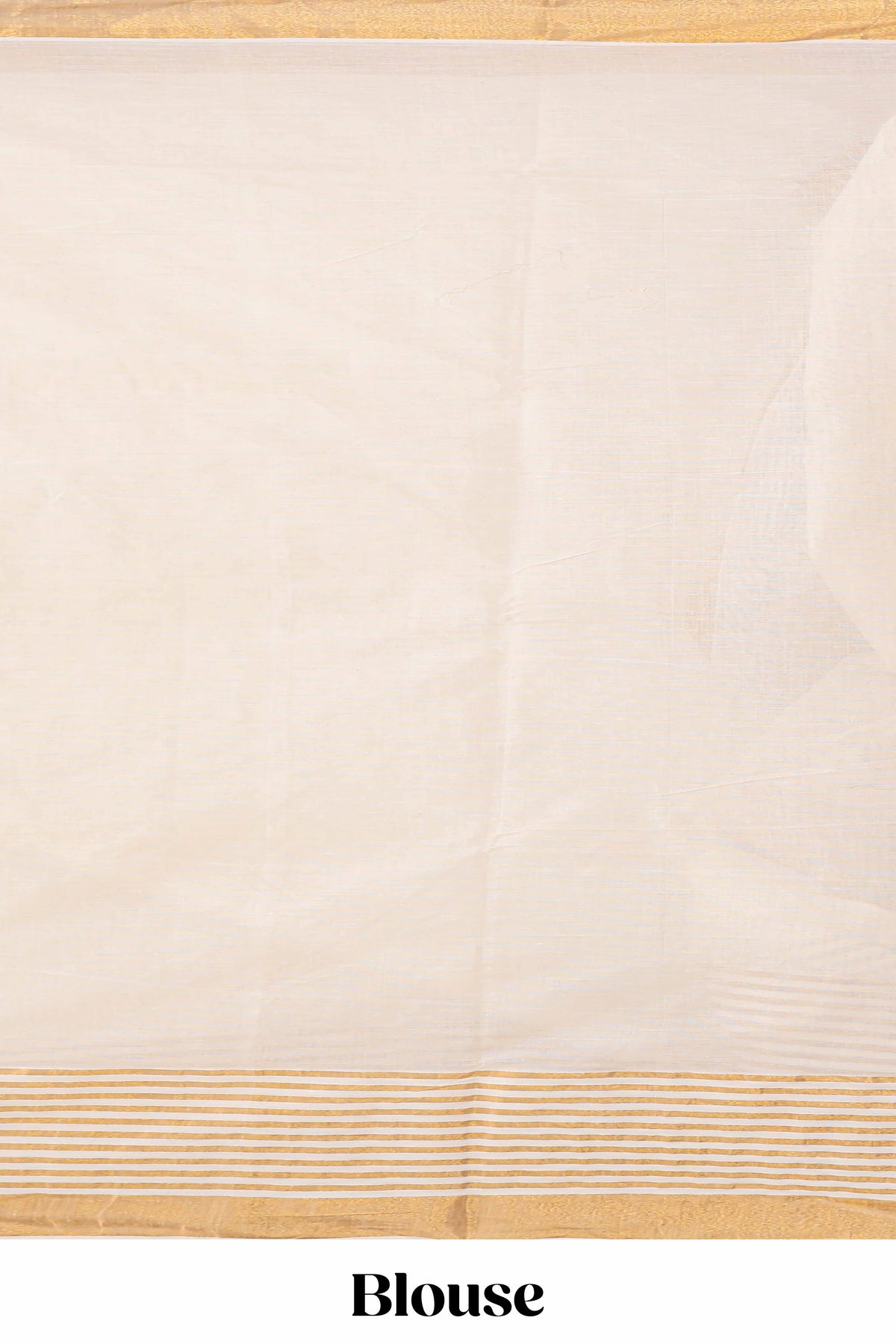 Cream plain design kerala cotton saree with self zari border and matching blouse