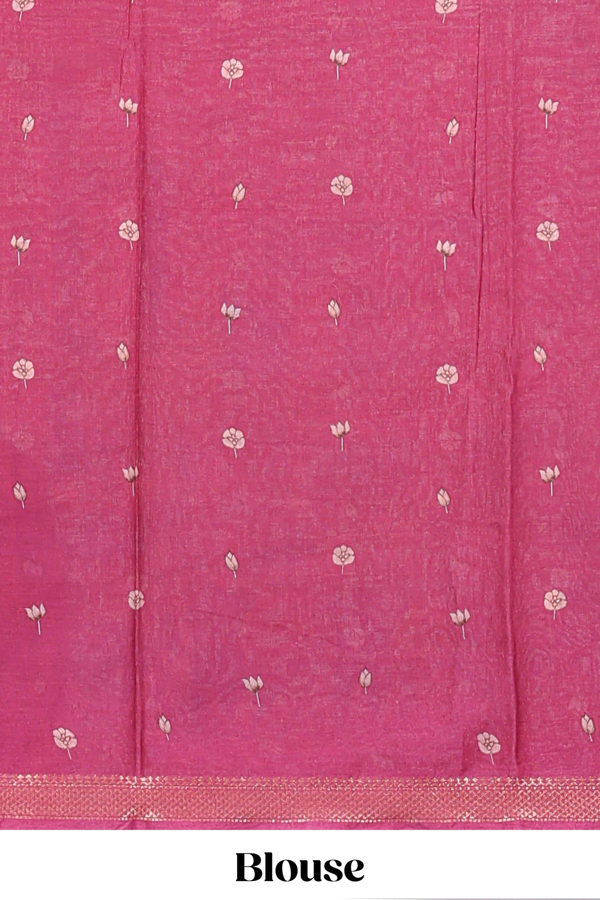 Blue traditional motifs kalamkari cotton saree with contrast zari border and floral motifs blouse