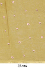 Brown mythological & traditional motifs kalamkari cotton saree with contrast zari border and motifs blouse