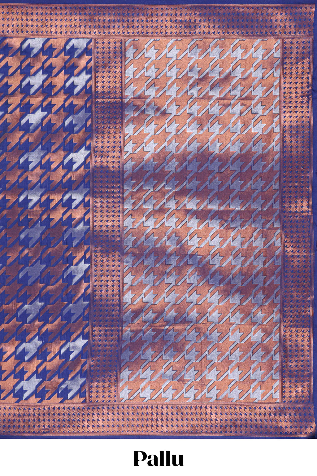 Royal Blue Katan Silk  Saree with Rich Zari Woven Geometric border and Pallu along with Matching Blouse