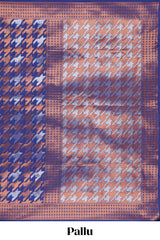 Royal Blue Katan SilkSaree with Rich Zari Woven Geometric border and Pallu along with Matching Blouse