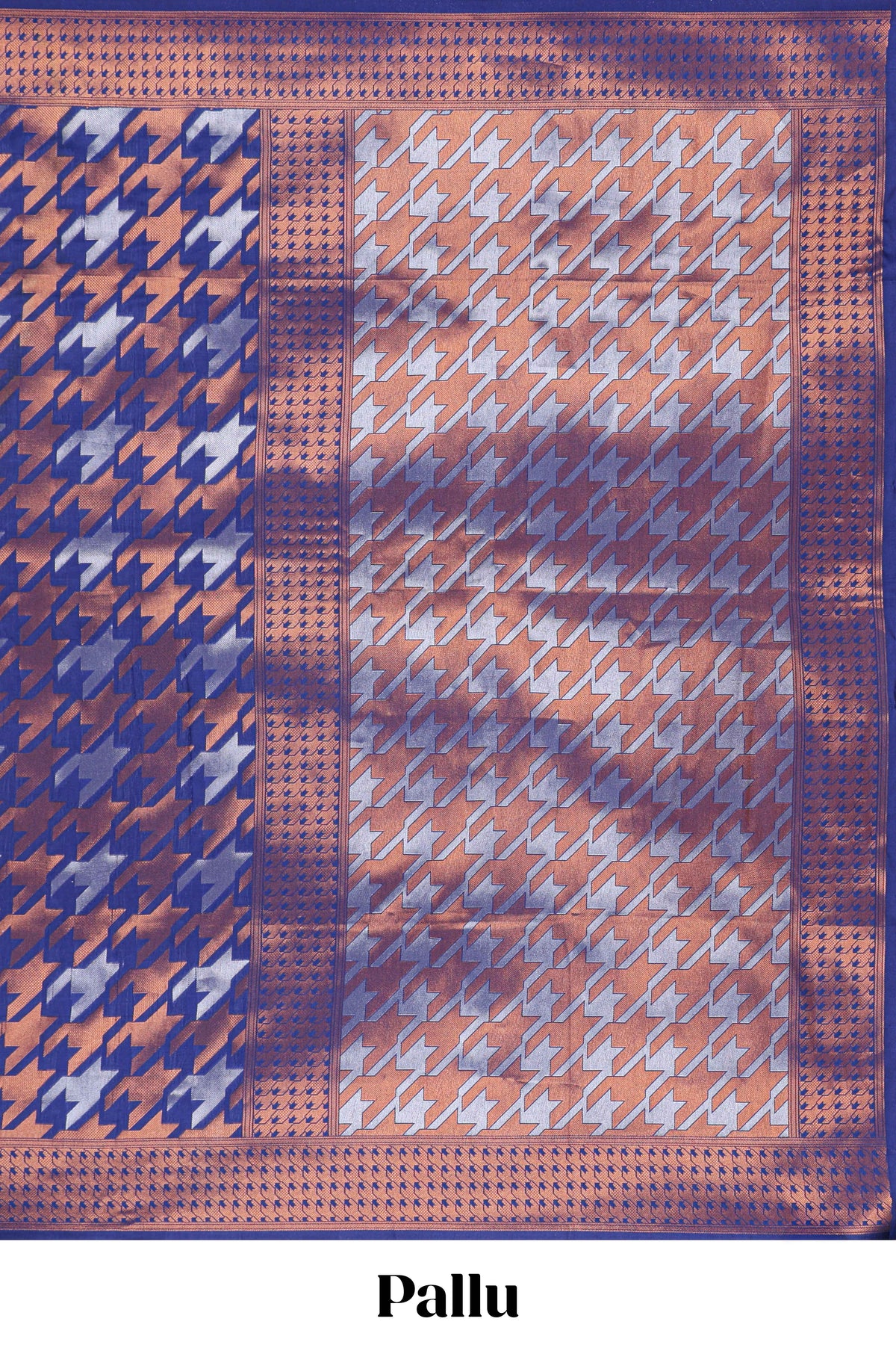Royal Blue Katan Silk  Saree with Rich Zari Woven Geometric border and Pallu along with Matching Blouse