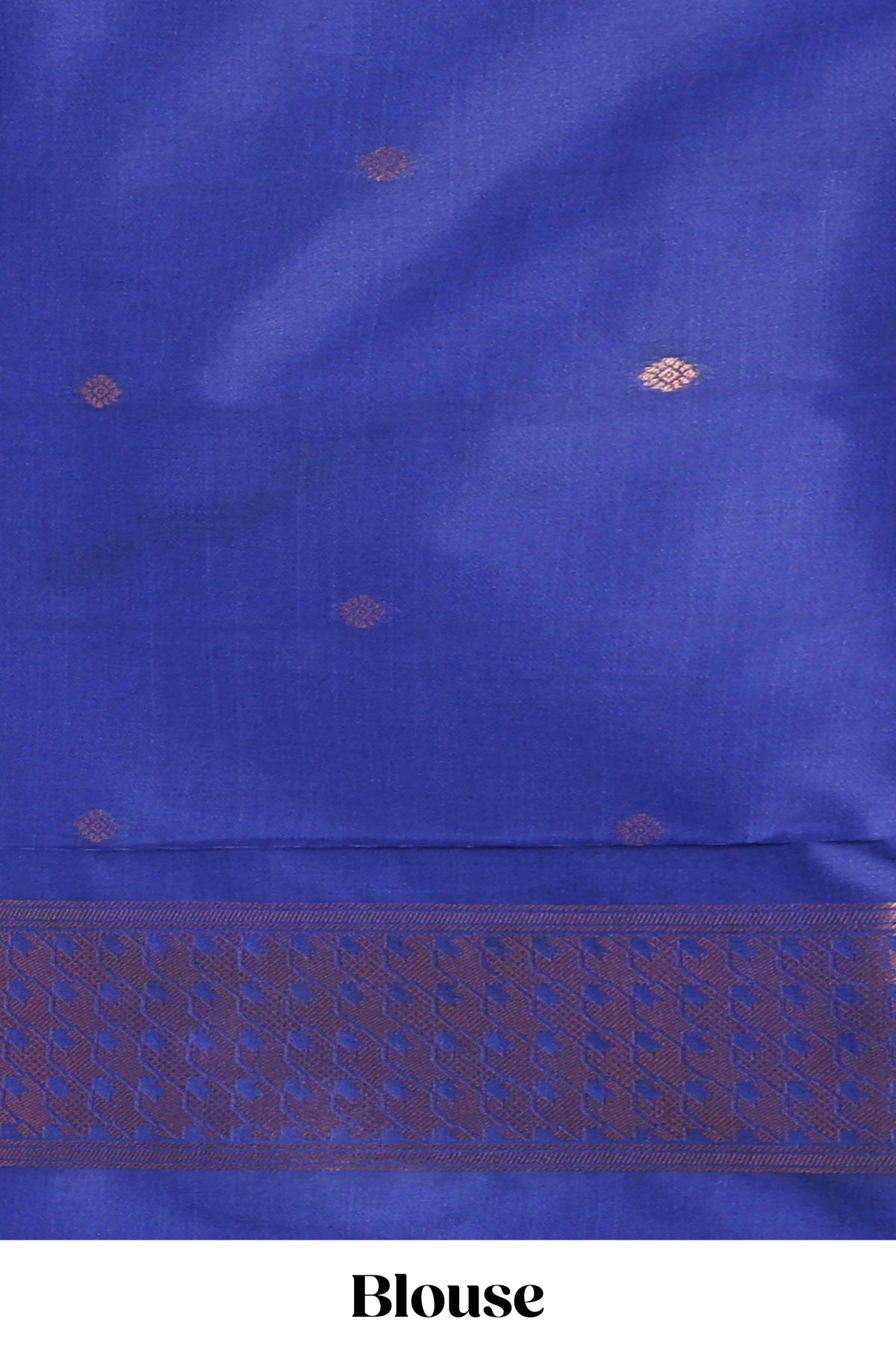 Royal Blue Katan Silk  Saree with Rich Zari Woven Geometric border and Pallu along with Matching Blouse