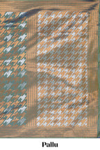 Green Katan Silk  Saree with Rich Zari Woven Geometric border and Pallu along with Matching Blouse