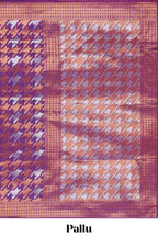 Violet Katan Silk  Saree with Rich Zari Woven Geometric border and Pallu along with Matching Blouse